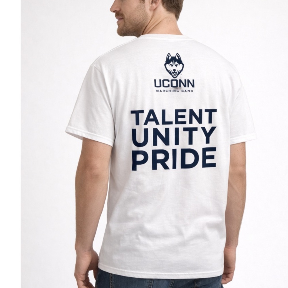 UConn Marching Band "Talent Unity Pride" White Graphic T-Shirt
